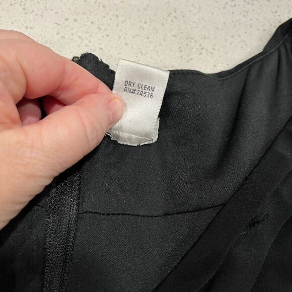 Cache Black V Neck A-Line Midi Dress Size 10 - Picture 6 of 9